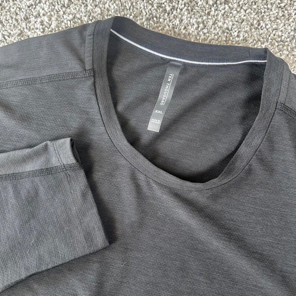 Ten Thousand Versatile L/S Shirt Mens XXL Black Training Gym Athleisure Walk - Picture 1 of 7